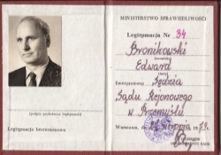 Legitymacja Sdziego Bronikowskiego